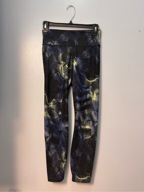 JoyLab Black Navy & Yellow Abstract Print Leggings